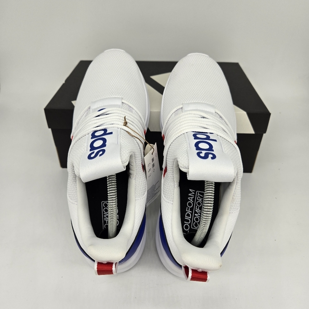New Adidas Lite Racer Adapt 7.0 'White Scarlet Lucid Blue' Men's Shoes Size 10.5 - Picture 5 of 8